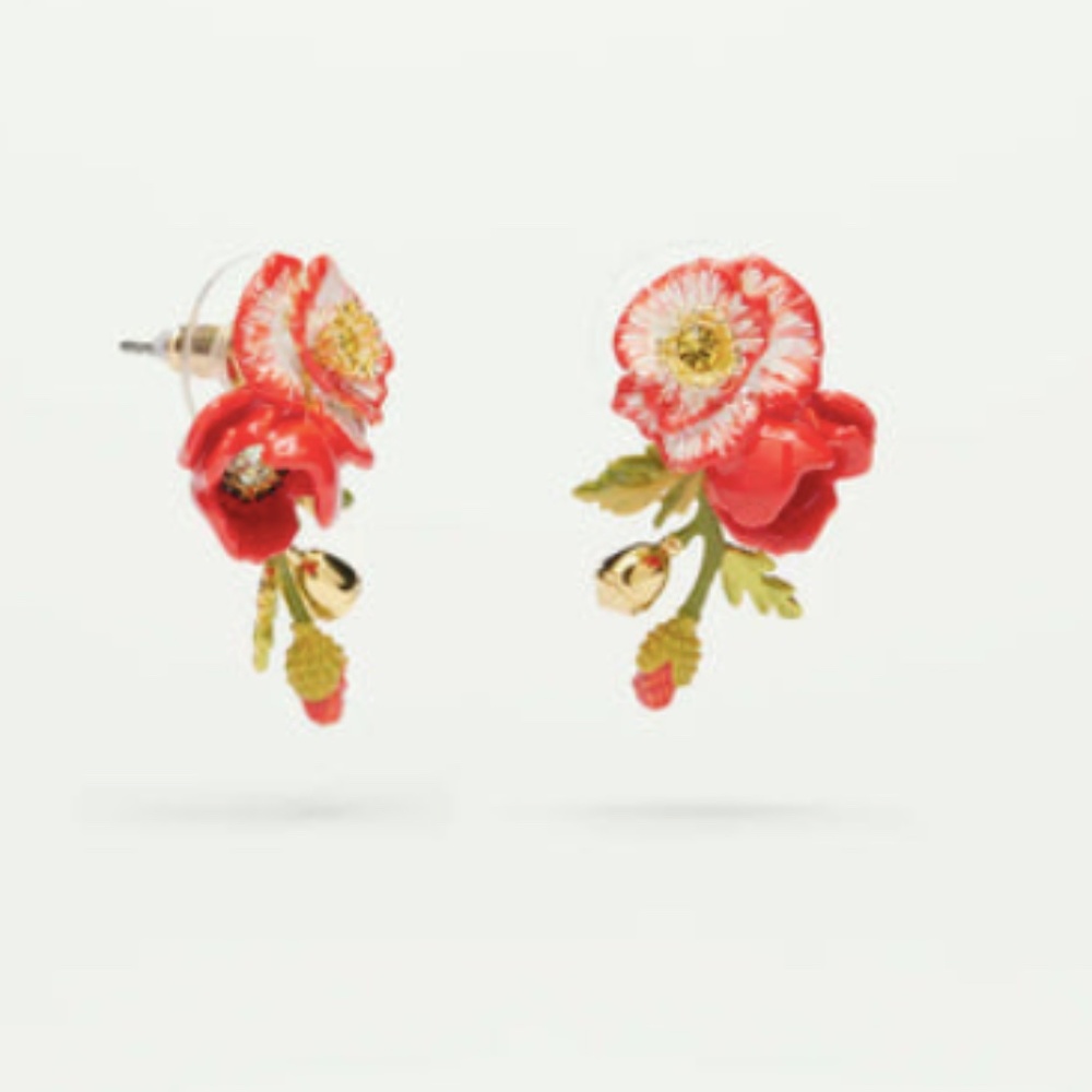 Earrings Poppies in bloom